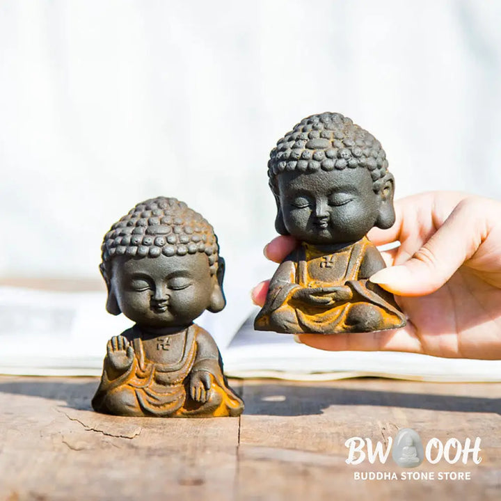 BWOOOH resin Buddha statue - Small Meditating Buddha Iron Powder