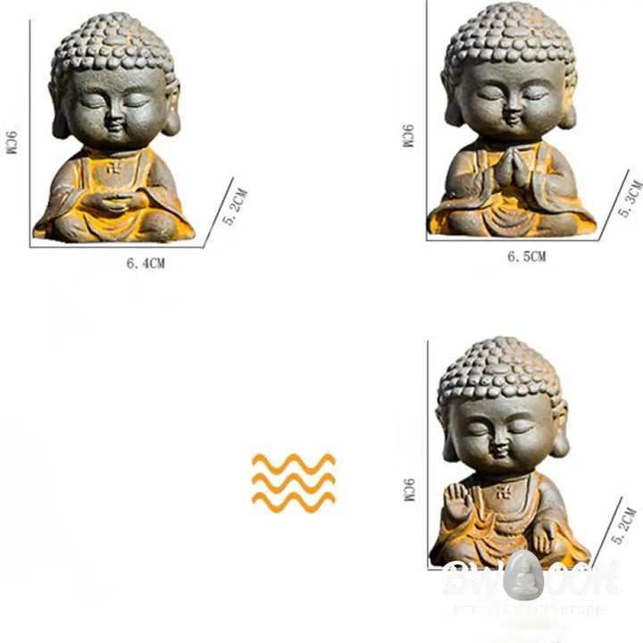 BWOOOH resin Buddha statue - Small Meditating Buddha Iron Powder