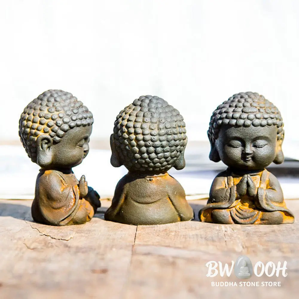 BWOOOH resin Buddha statue - Small Meditating Buddha Iron Powder