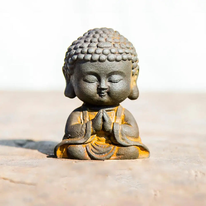 BWOOOH resin Buddha statue - Small Meditating Buddha Iron Powder
