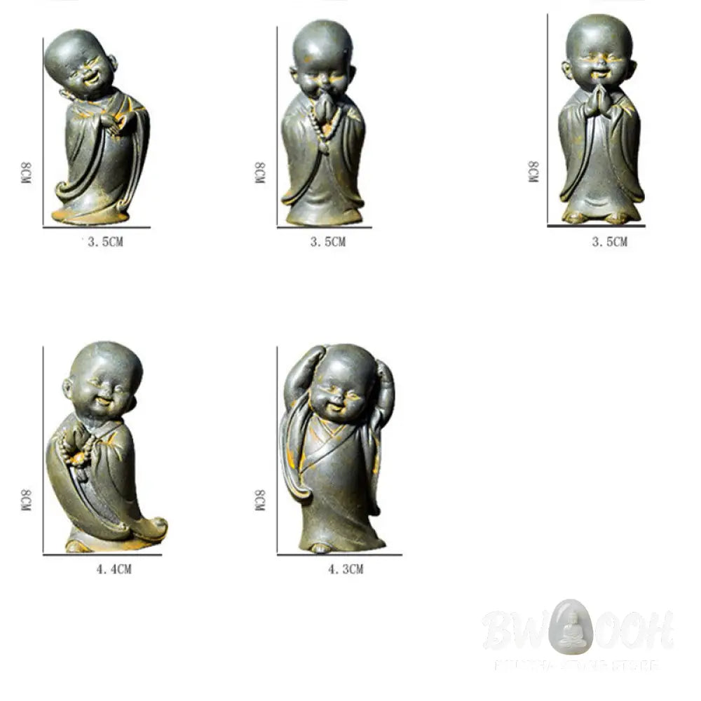 BWOOOH resin Buddha statue - Small Meditating Monk Iron Powder R
