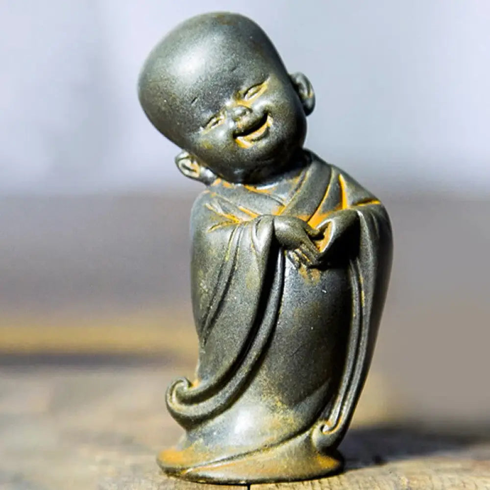 BWOOOH resin Buddha statue - Small Meditating Monk Iron Powder R