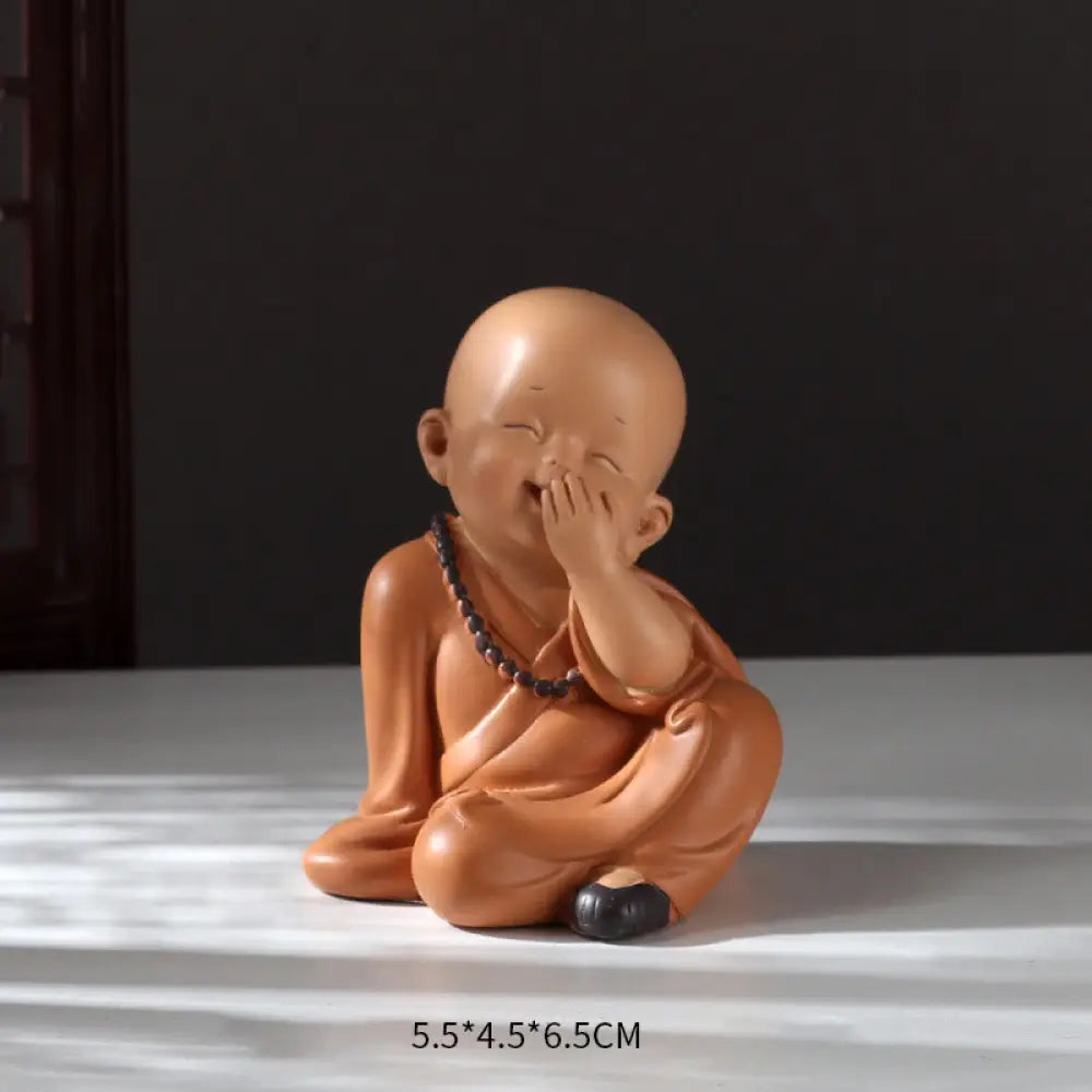 BWOOOH resin Buddha statue - Small Mini Meditation Praying Monk 