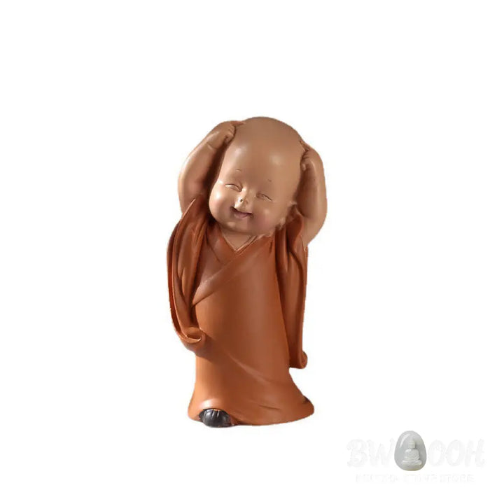 BWOOOH resin Buddha statue - Small Mini Meditation Praying Monk 