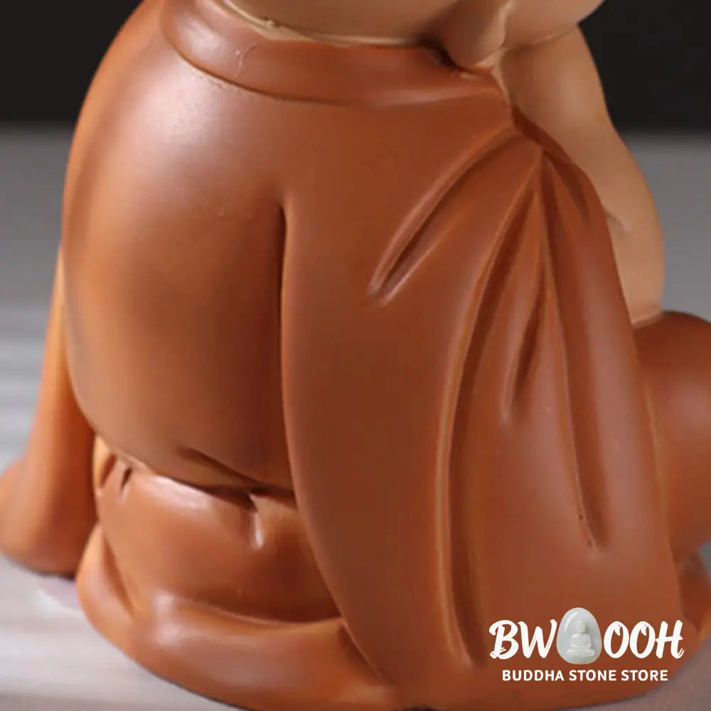 BWOOOH resin Buddha statue - Small Mini Meditation Praying Monk 