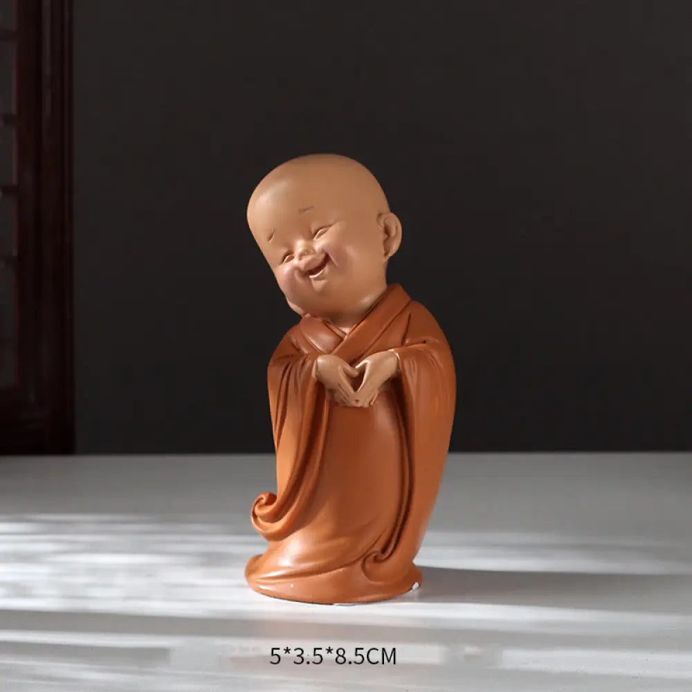 BWOOOH resin Buddha statue - Small Mini Meditation Praying Monk 
