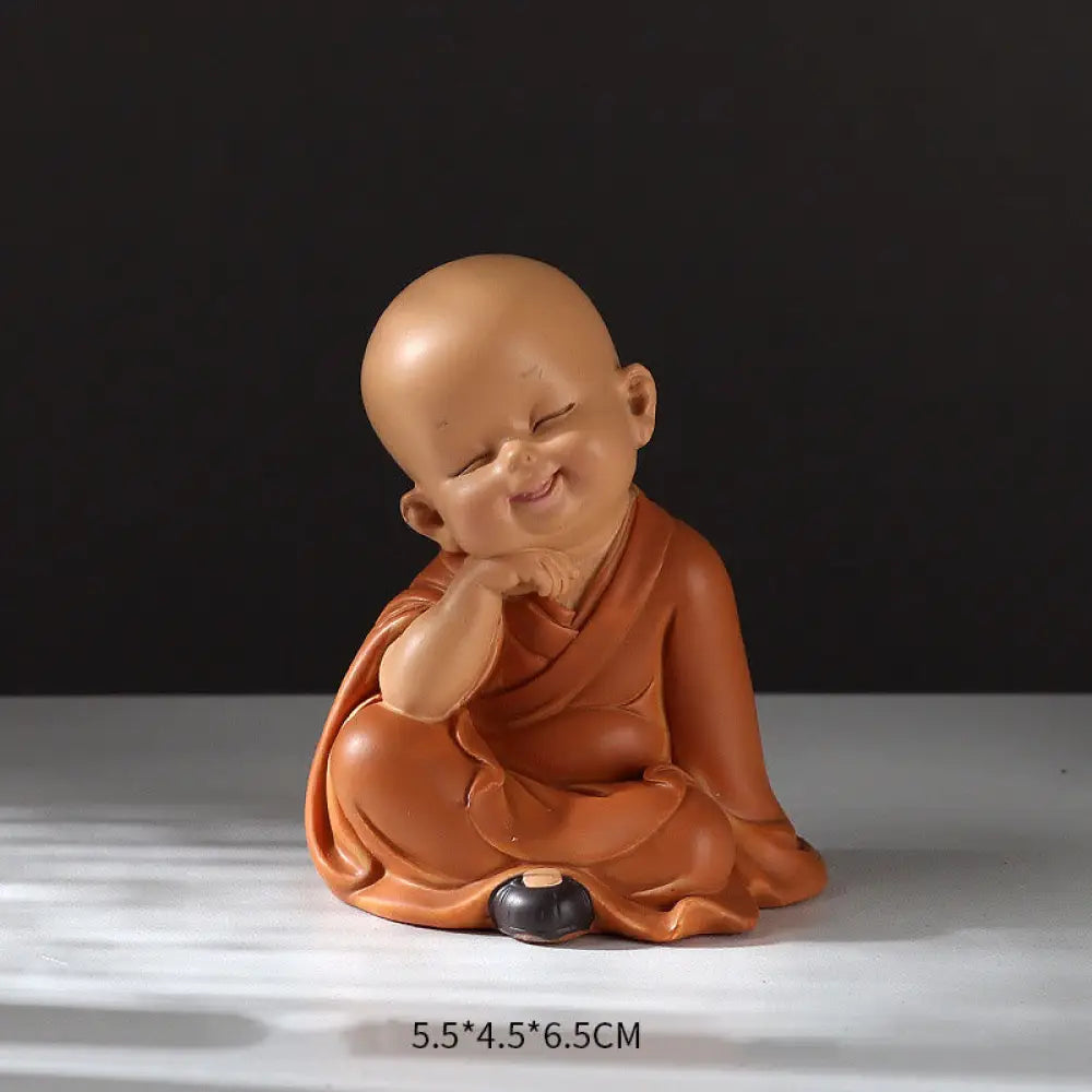 BWOOOH resin Buddha statue - Small Mini Meditation Praying Monk 