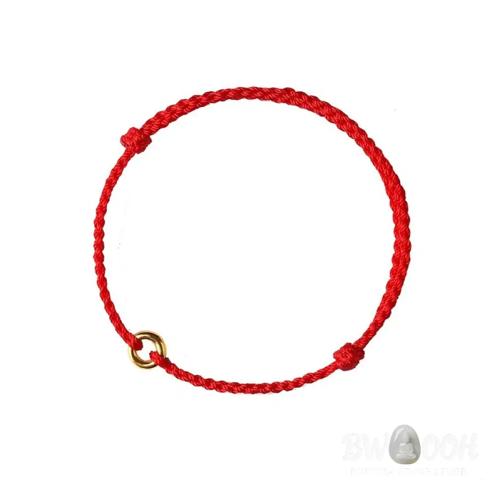 Buddha Stones Small Peace Buckle Braided String Adjustable Connection Bracelet Anklet - Bracelet Anklet