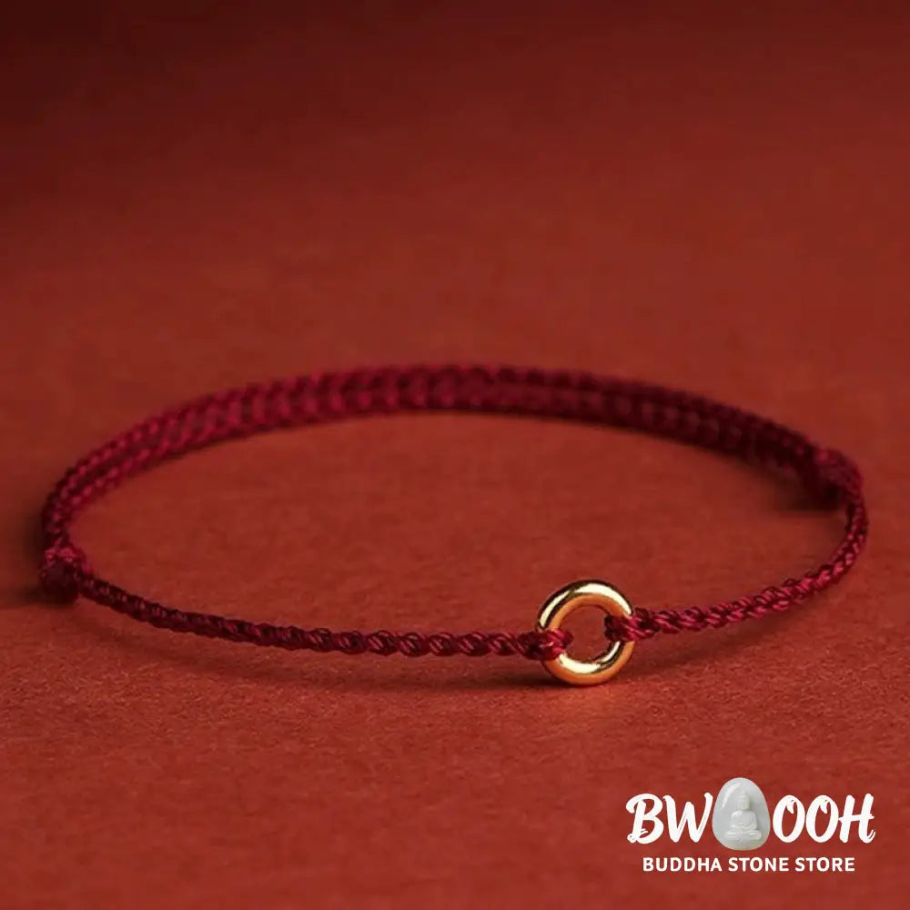 Buddha Stones Small Peace Buckle Braided String Adjustable Connection Bracelet Anklet - Bracelet Anklet