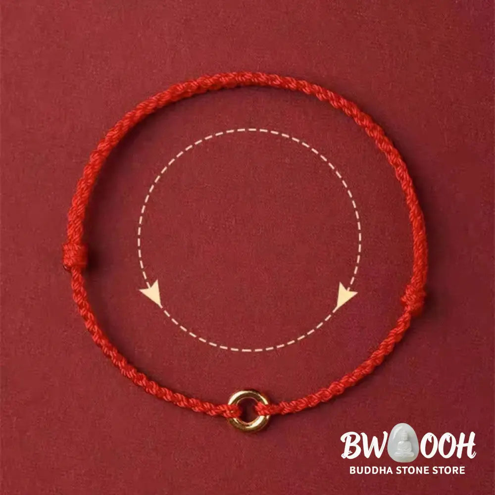 Buddha Stones Small Peace Buckle Braided String Adjustable Connection Bracelet Anklet - Bracelet Anklet
