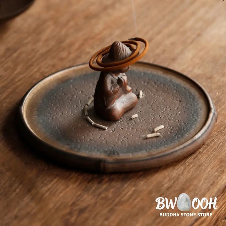 BWOOOH Small Person Meditation Ceramic Spiritual Healing Incense Burner - Incense Burner