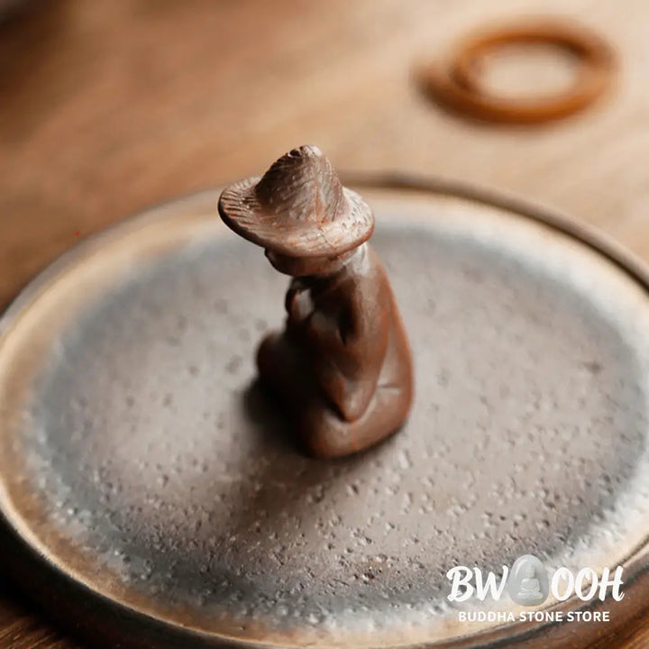 BWOOOH Small Person Meditation Ceramic Spiritual Healing Incense Burner - Incense Burner