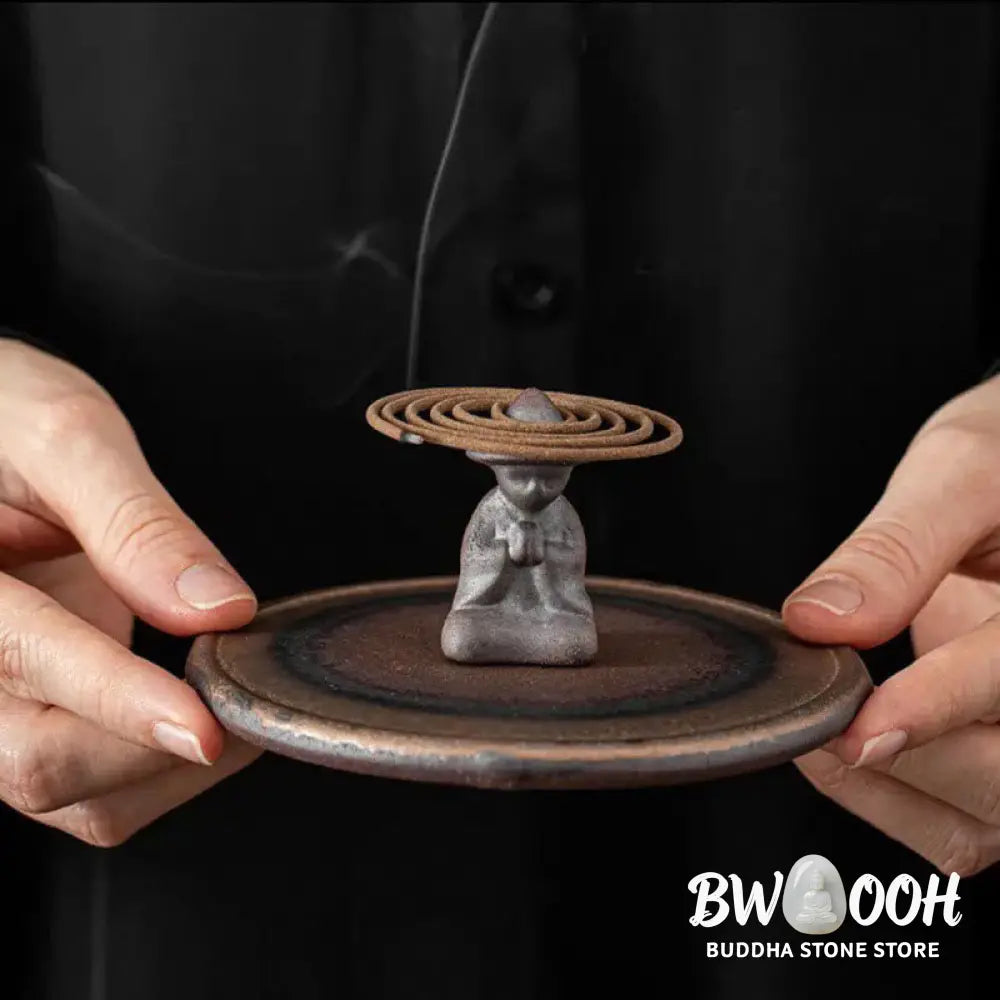 BWOOOH Small Person Meditation Ceramic Spiritual Healing Incense Burner - Incense Burner