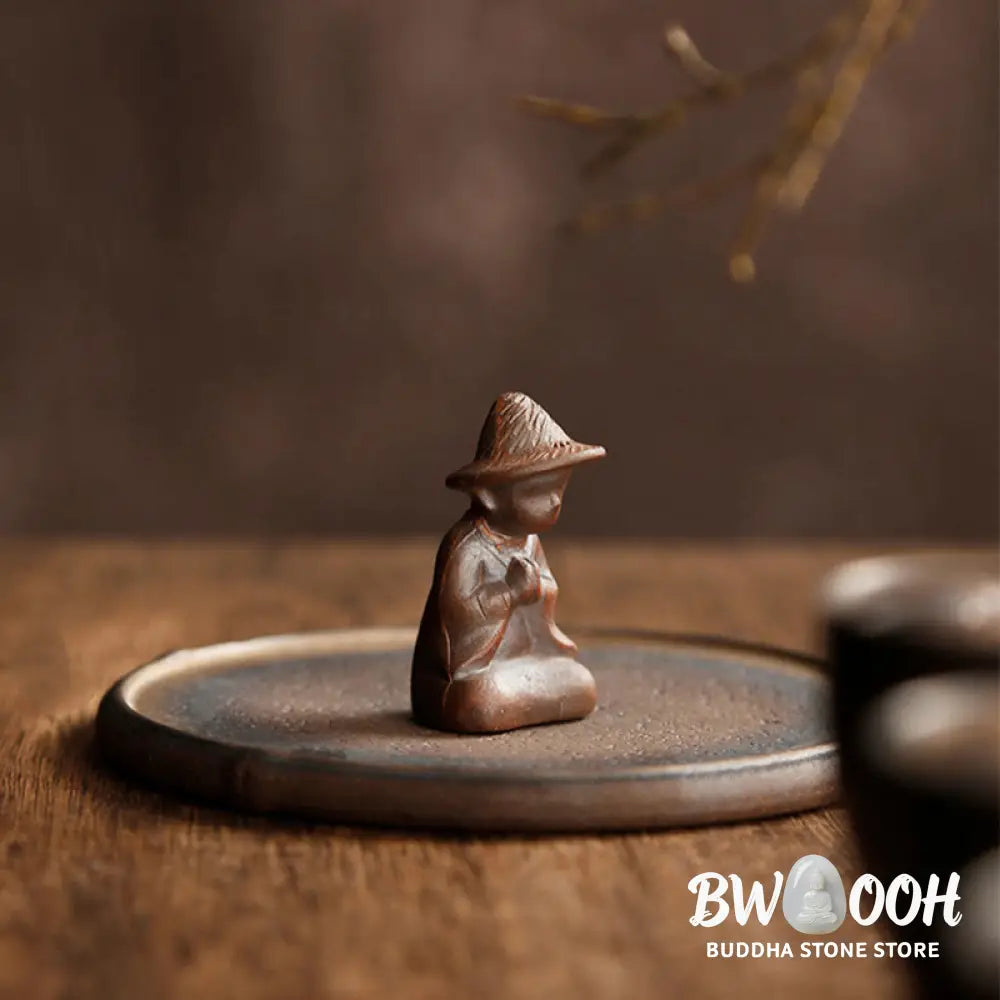BWOOOH Small Person Meditation Ceramic Spiritual Healing Incense Burner - Incense Burner
