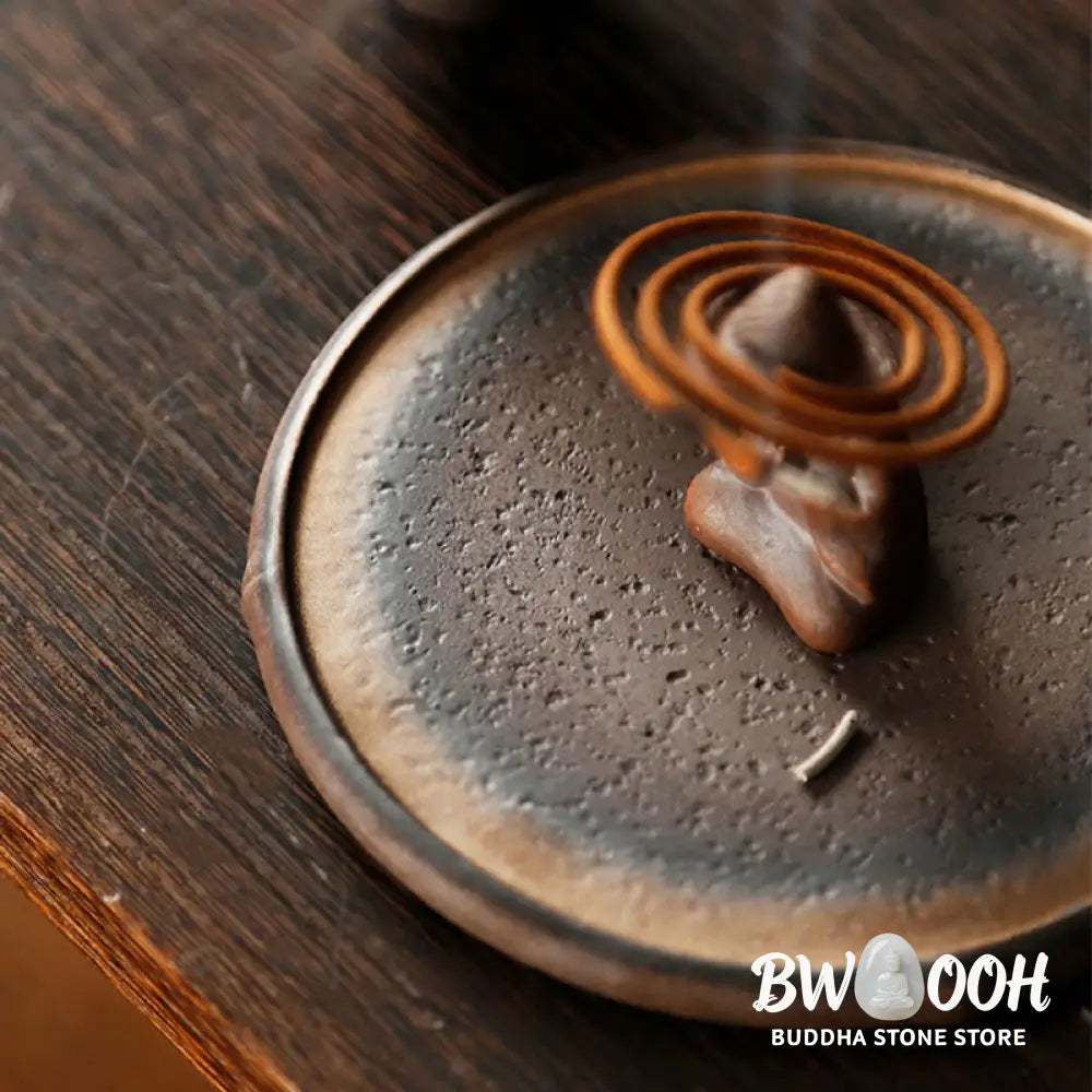BWOOOH Small Person Meditation Ceramic Spiritual Healing Incense Burner - Incense Burner
