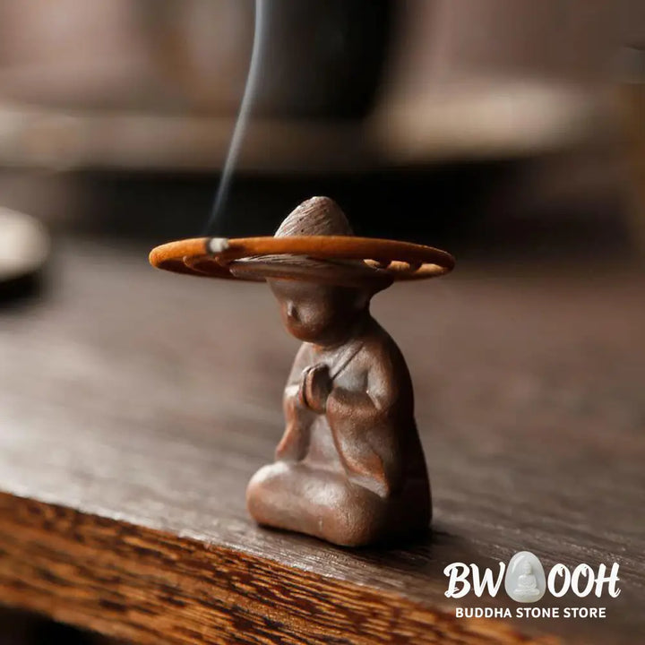 BWOOOH Small Person Meditation Ceramic Spiritual Healing Incense Burner - Incense Burner