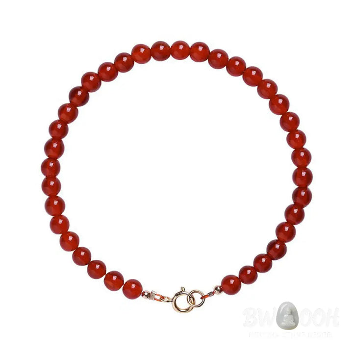 Buddha Stones Small Red Agate Ultra-thin Beads Calm Bracelet - BWOOOH - Bracelet