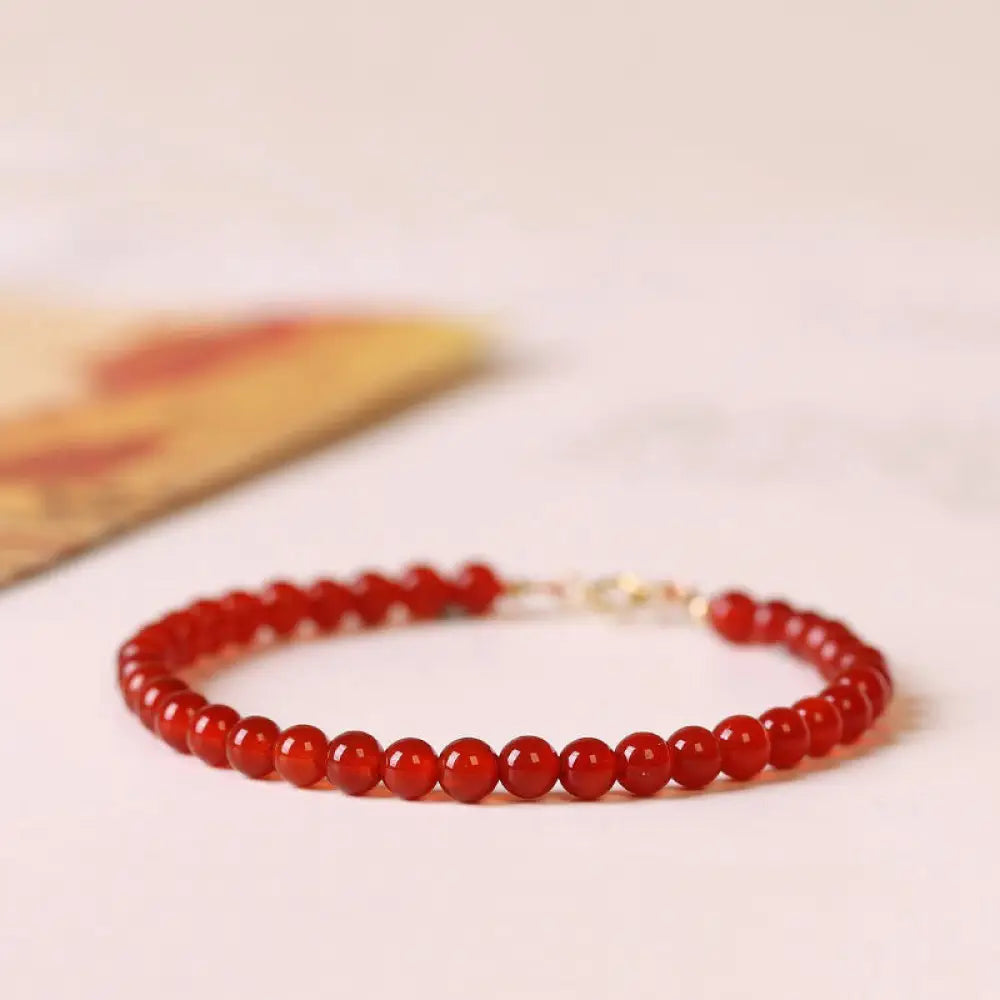 BWOOOH Small Red Agate Ultra-thin Beads Calm Bracelet - BWOOOH - 4mm Red Agate / 15cm - Bracelet