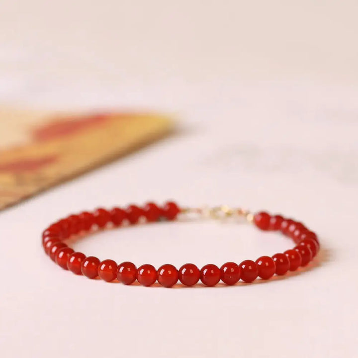 BWOOOH Small Red Agate Ultra-thin Beads Calm Bracelet - BWOOOH - 4mm Red Agate / 15cm - Bracelet