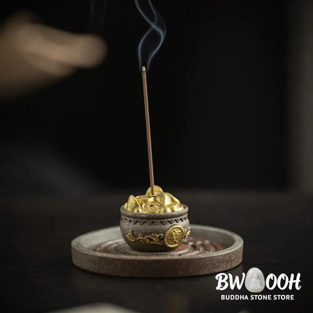 BWOOOH ceramic incense burner - Small Treasure Bowl Lucky Bag Bagua