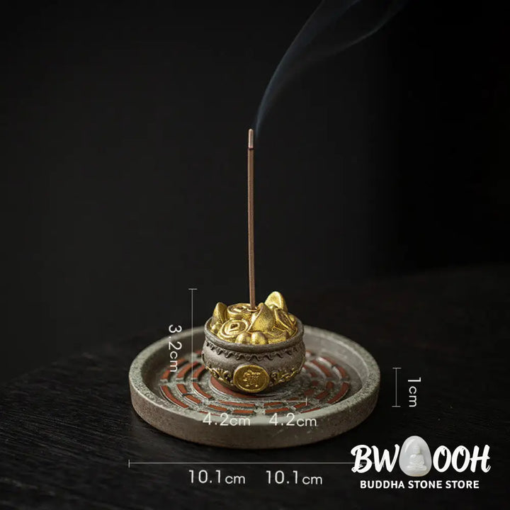 BWOOOH ceramic incense burner - Small Treasure Bowl Lucky Bag Bagua