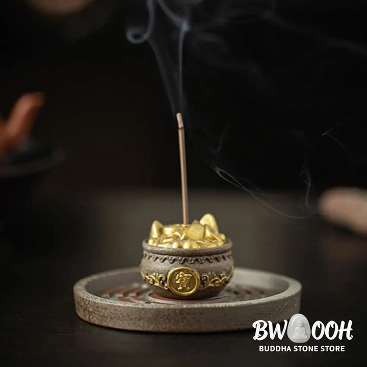 BWOOOH ceramic incense burner - Small Treasure Bowl Lucky Bag Bagua