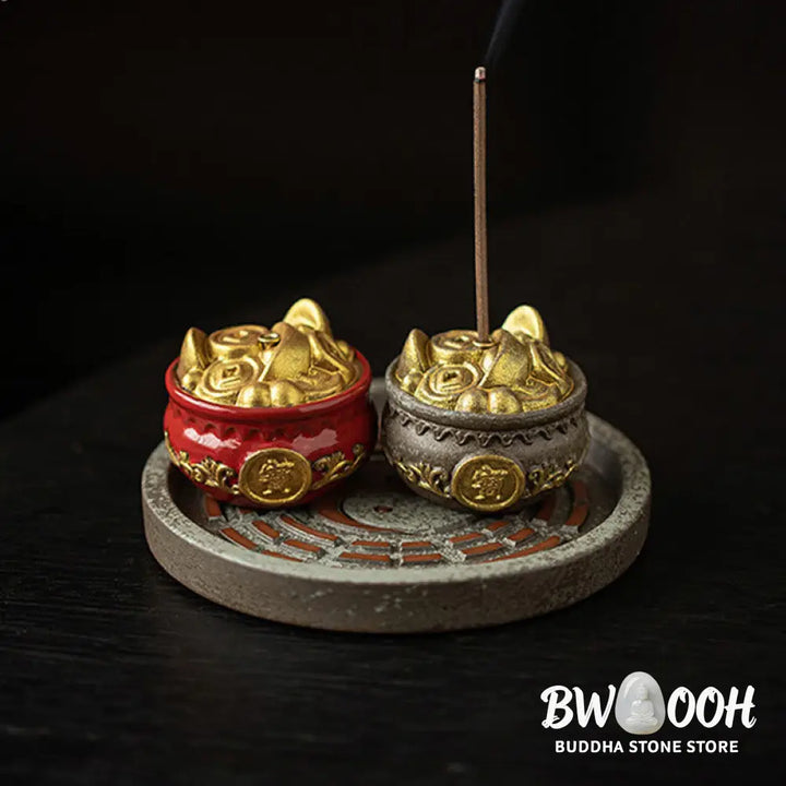 BWOOOH ceramic incense burner - Small Treasure Bowl Lucky Bag Bagua