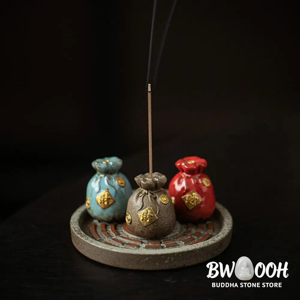 BWOOOH ceramic incense burner - Small Treasure Bowl Lucky Bag Bagua
