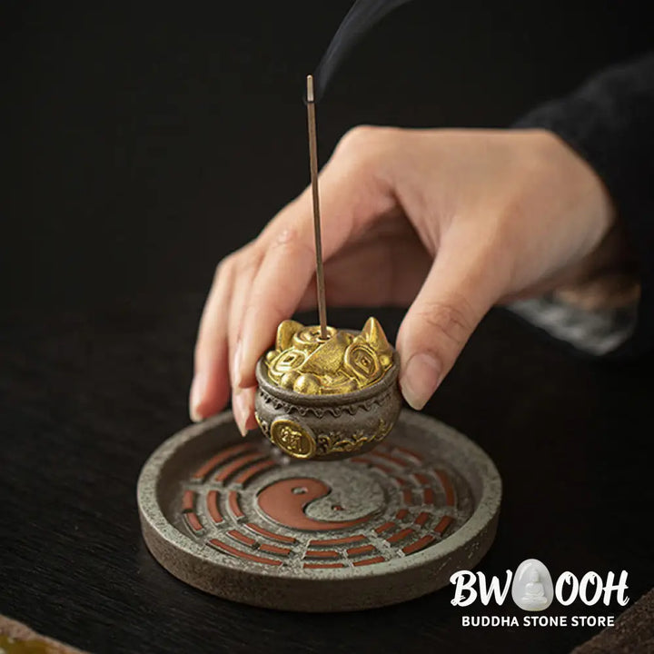 BWOOOH ceramic incense burner - Small Treasure Bowl Lucky Bag Bagua