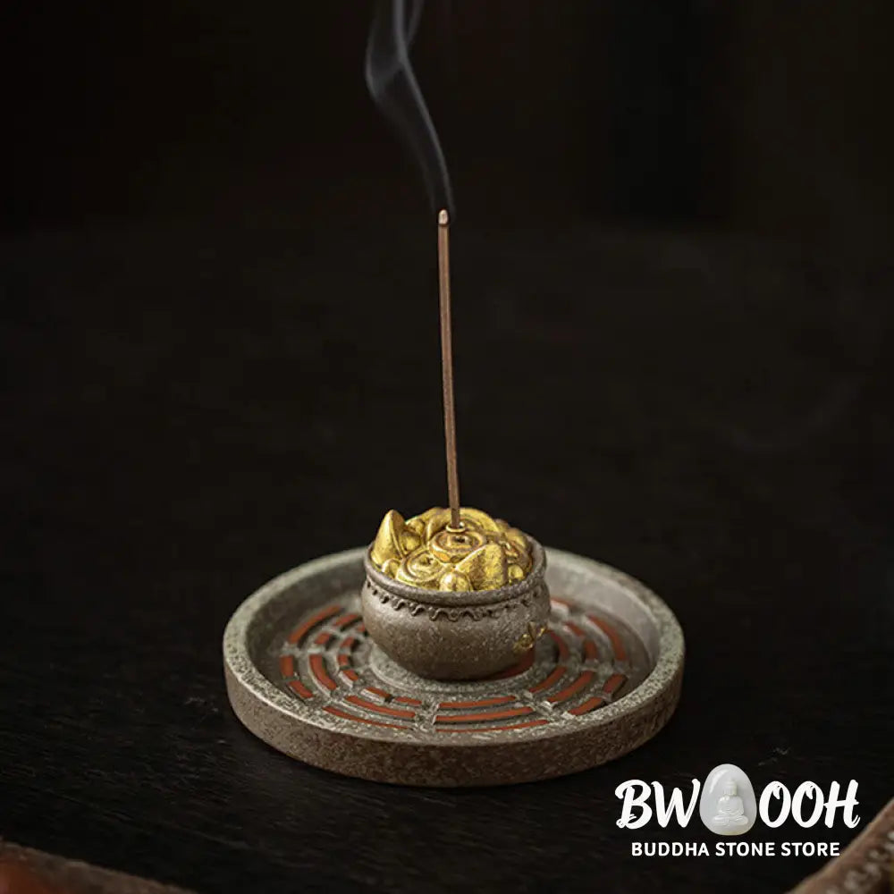 BWOOOH ceramic incense burner - Small Treasure Bowl Lucky Bag Bagua