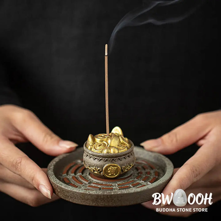 BWOOOH ceramic incense burner - Small Treasure Bowl Lucky Bag Bagua