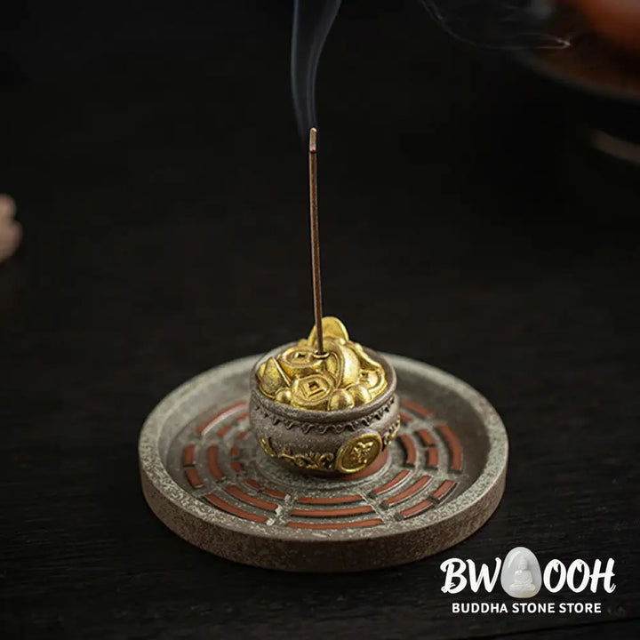 BWOOOH ceramic incense burner - Small Treasure Bowl Lucky Bag Bagua