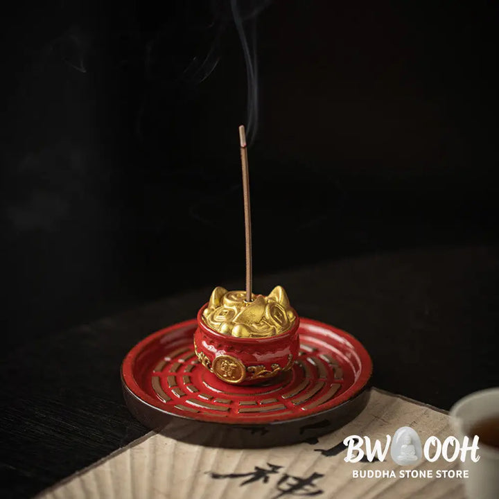 BWOOOH ceramic incense burner - Small Treasure Bowl Lucky Bag Bagua