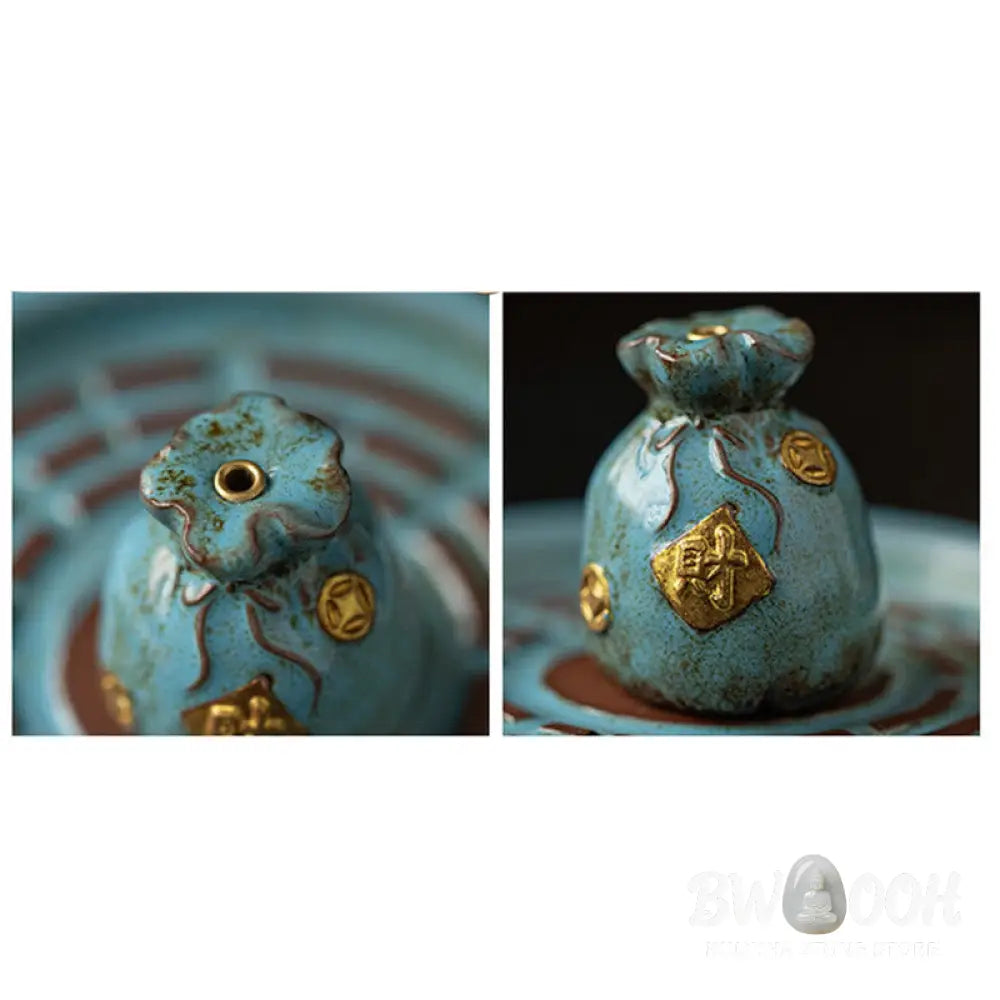 BWOOOH ceramic incense burner - Small Treasure Bowl Lucky Bag Bagua