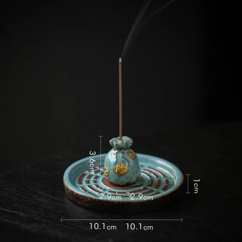 BWOOOH ceramic incense burner - Small Treasure Bowl Lucky Bag Bagua