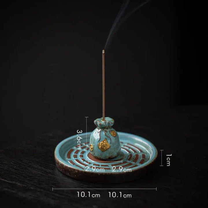 BWOOOH ceramic incense burner - Small Treasure Bowl Lucky Bag Bagua