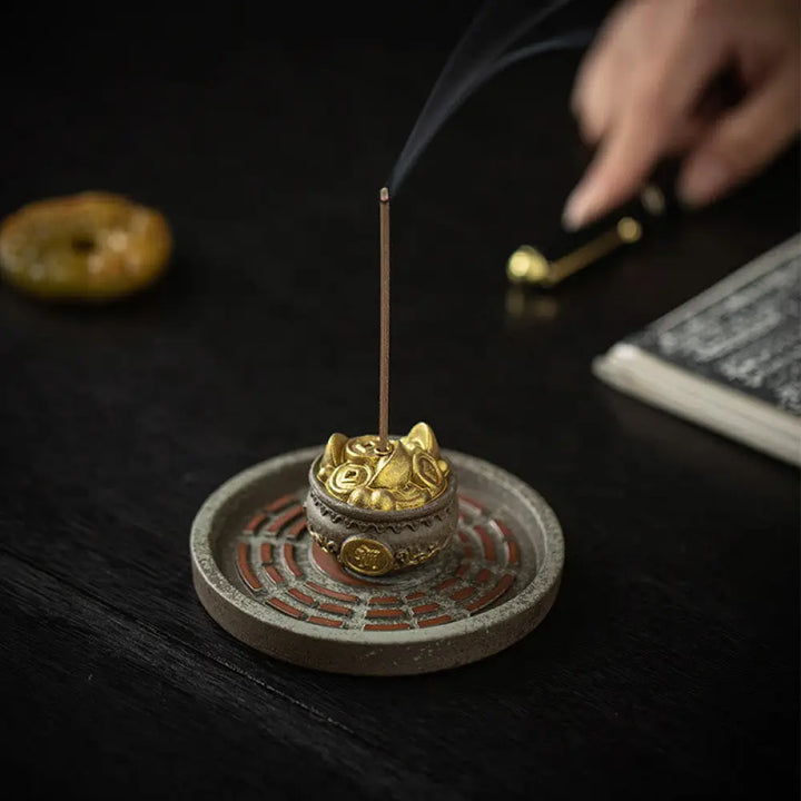 BWOOOH ceramic incense burner - Small Treasure Bowl Lucky Bag Bagua