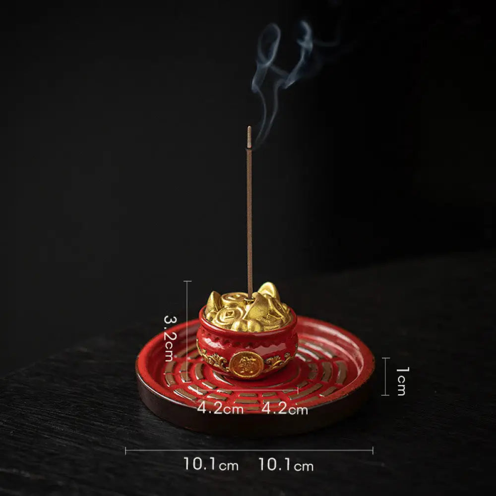 BWOOOH ceramic incense burner - Small Treasure Bowl Lucky Bag Bagua