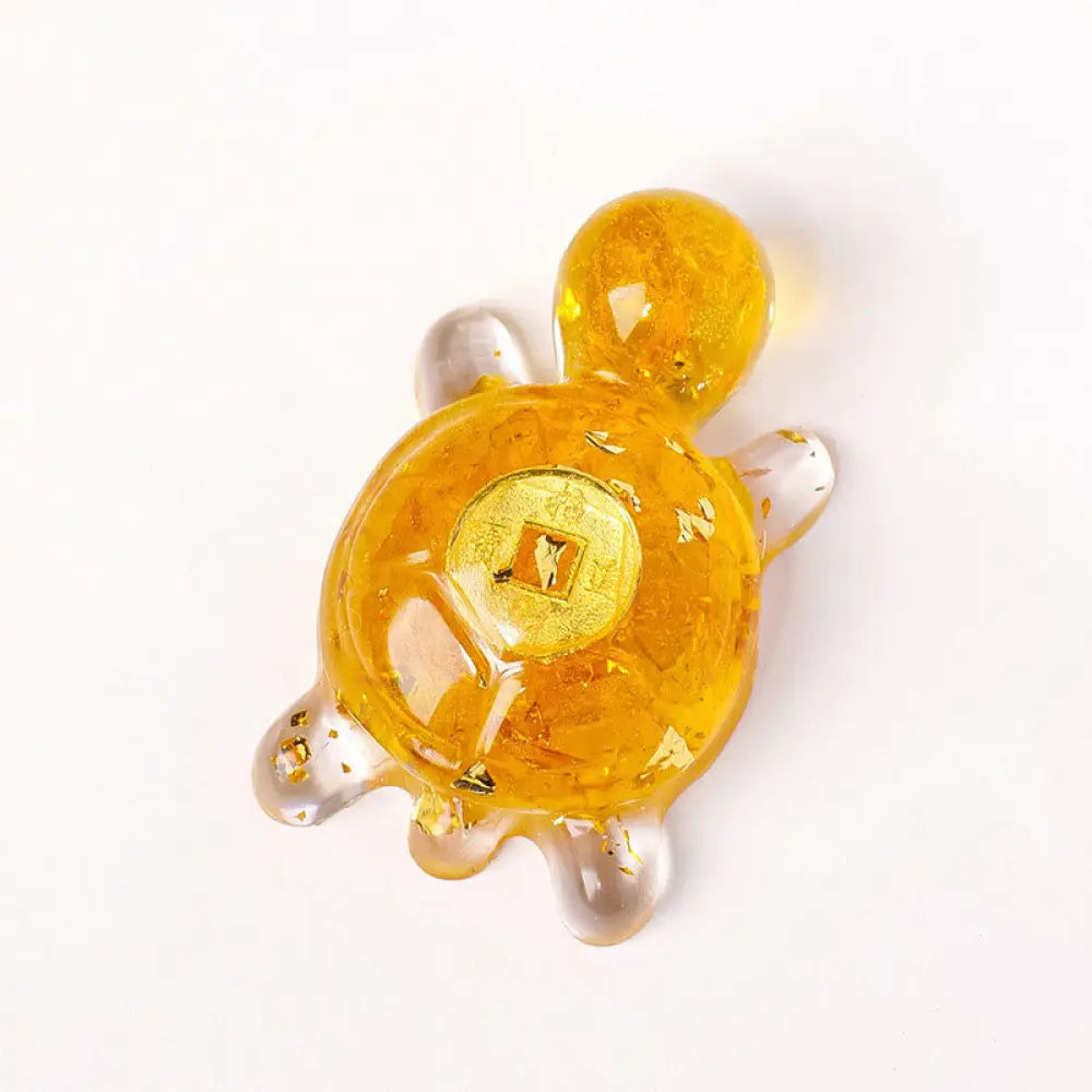 Buddha Stones Small Various Crystal Green Aventurine Amethyst Turtle Copper Coins Luck Home Decoration - Citrine 5*3cm