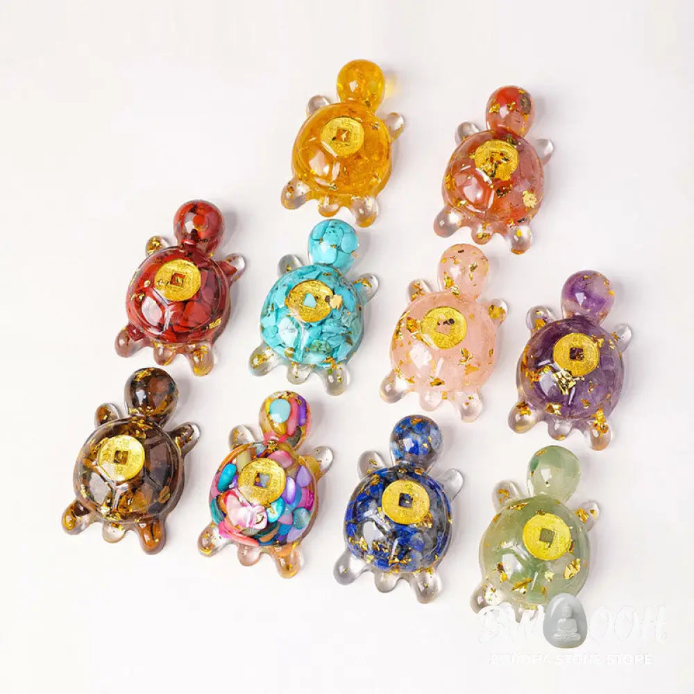 Buddha Stones Small Various Crystal Green Aventurine Amethyst Turtle Copper Coins Luck Home Decoration - Decorations
