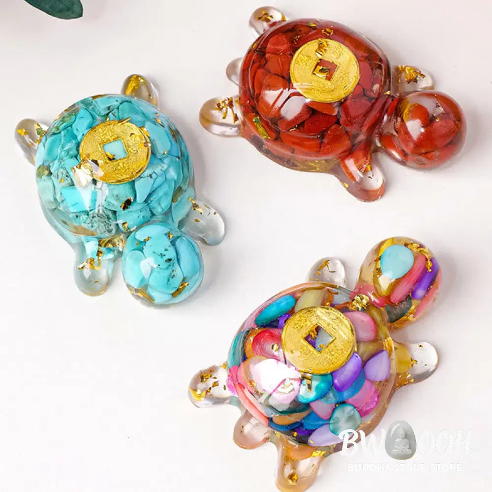 Buddha Stones Small Various Crystal Green Aventurine Amethyst Turtle Copper Coins Luck Home Decoration - Decorations