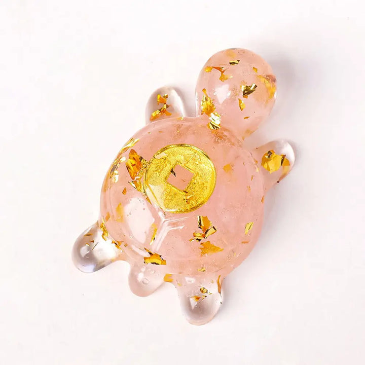 Buddha Stones Small Various Crystal Green Aventurine Amethyst Turtle Copper Coins Luck Home Decoration - Pink Crystal