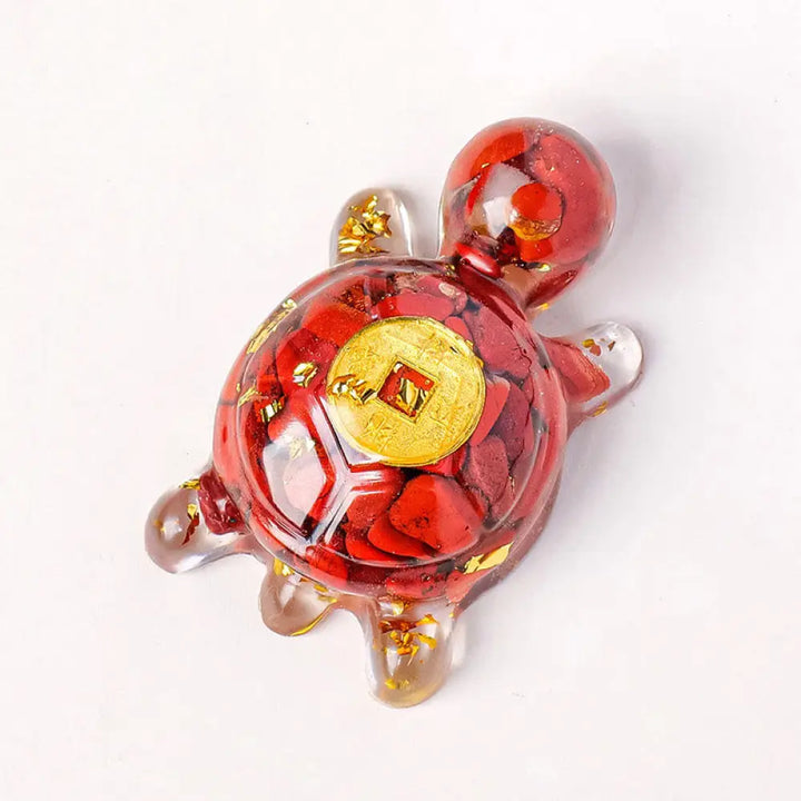Buddha Stones Small Various Crystal Green Aventurine Amethyst Turtle Copper Coins Luck Home Decoration - Red Jasper