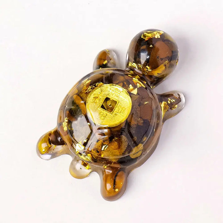 Buddha Stones Small Various Crystal Green Aventurine Amethyst Turtle Copper Coins Luck Home Decoration - Tiger Eye