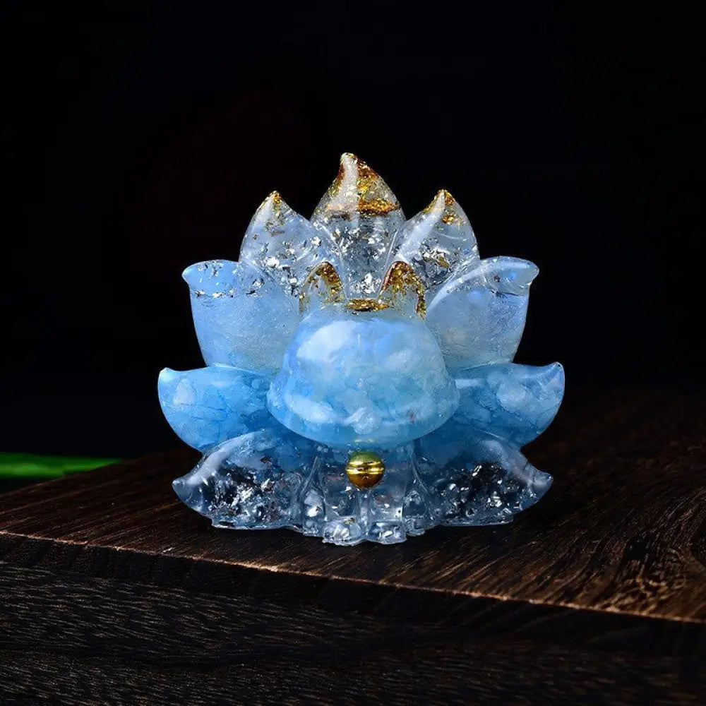 Buddha Stones Small Various Stone Pink Crystal Citrine Amethyst Nine Tailed Fox Warmth Home Decoration - Aquamarine