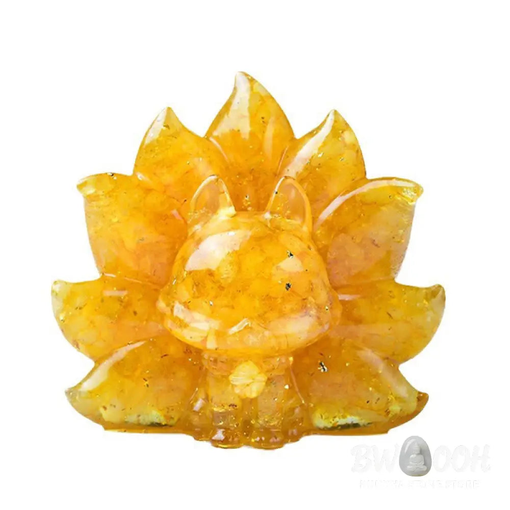 Buddha Stones Small Various Stone Pink Crystal Citrine Amethyst Nine Tailed Fox Warmth Home Decoration - Decorations