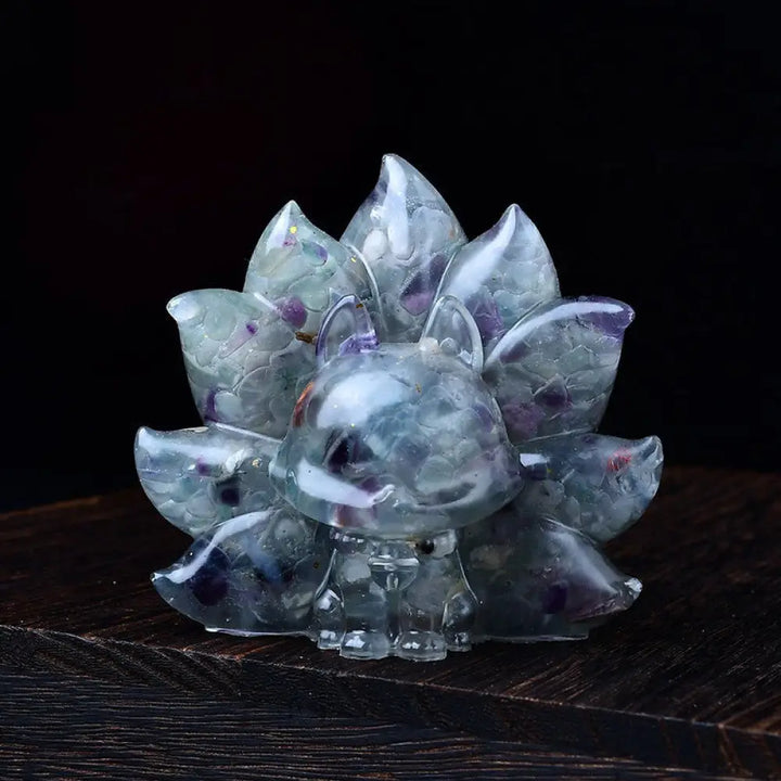 Buddha Stones Small Various Stone Pink Crystal Citrine Amethyst Nine Tailed Fox Warmth Home Decoration - Fluorite