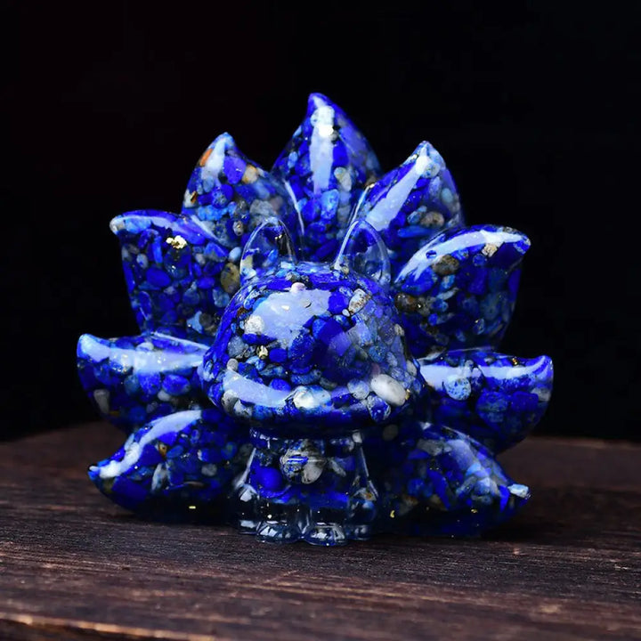 Buddha Stones Small Various Stone Pink Crystal Citrine Amethyst Nine Tailed Fox Warmth Home Decoration - Lazurite