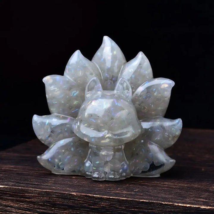 Buddha Stones Small Various Stone Pink Crystal Citrine Amethyst Nine Tailed Fox Warmth Home Decoration - Moonstone