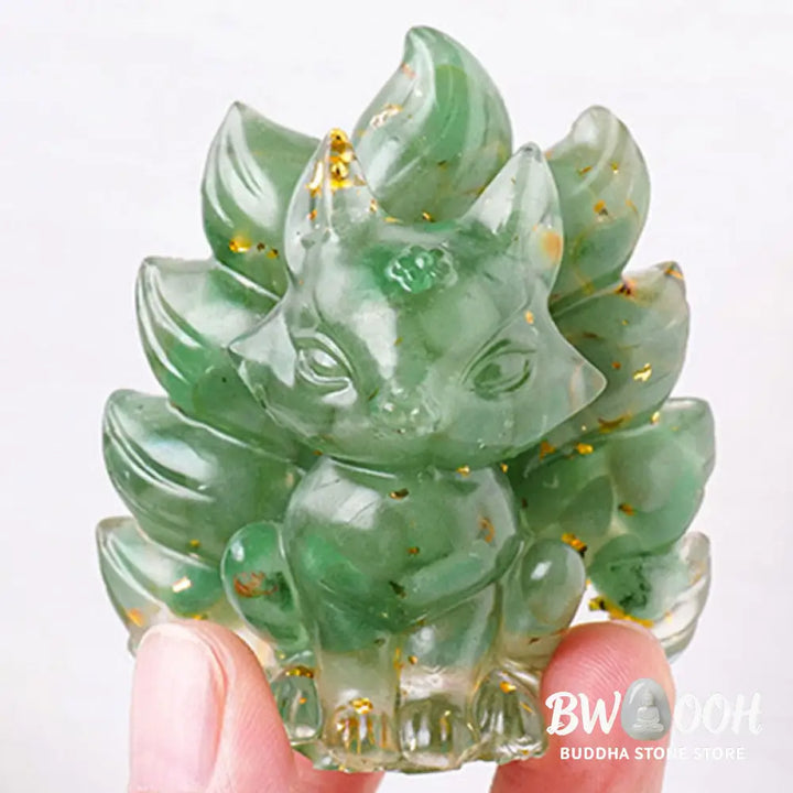 Buddha Stones Small Various Stone Strawberry Quartz Amethyst Green Aventurine Nine Tailed Fox Healing Home Decoration